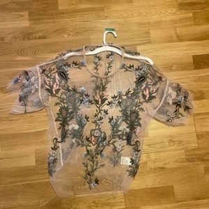 Sheer Blouse, Floral Design